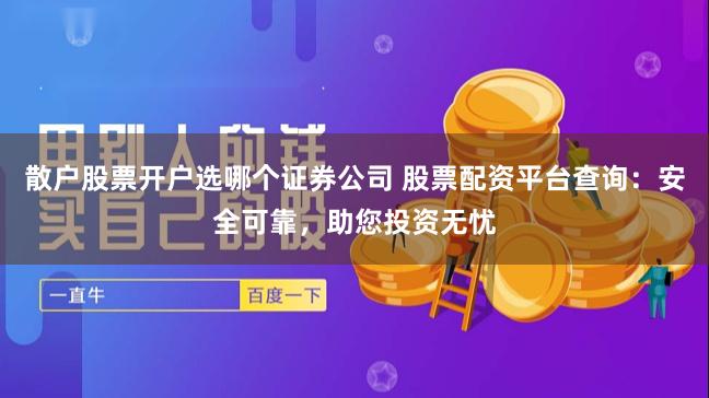 散户股票开户选哪个证券公司 股票配资平台查询：安全可靠，助您投资无忧